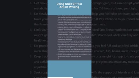 Boost Your Article Writing Game with Chat GPT